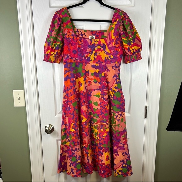 Anthropologie Roopa Pemmaraju floral midi dress sz sm - Picture 12 of 12